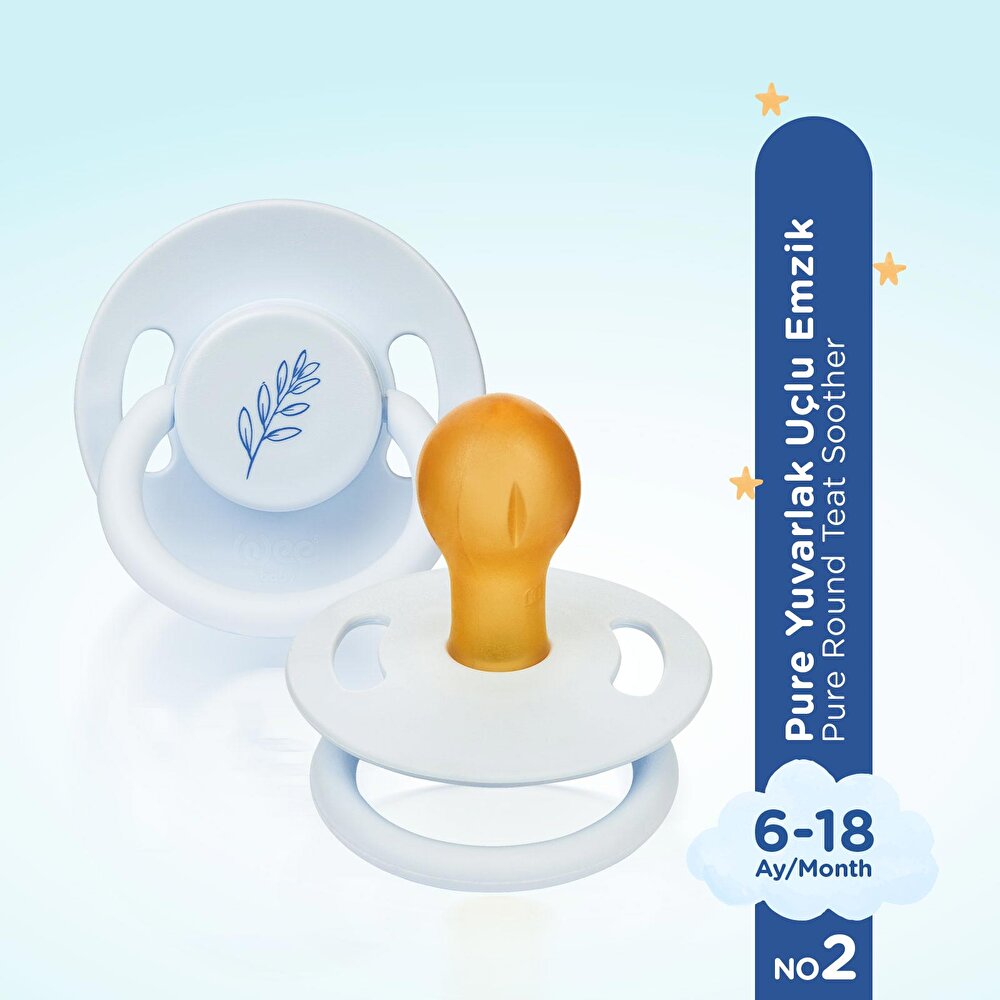 699 Wee Baby Pure Yuv.Kauçuk Emzik No:2 Mavi