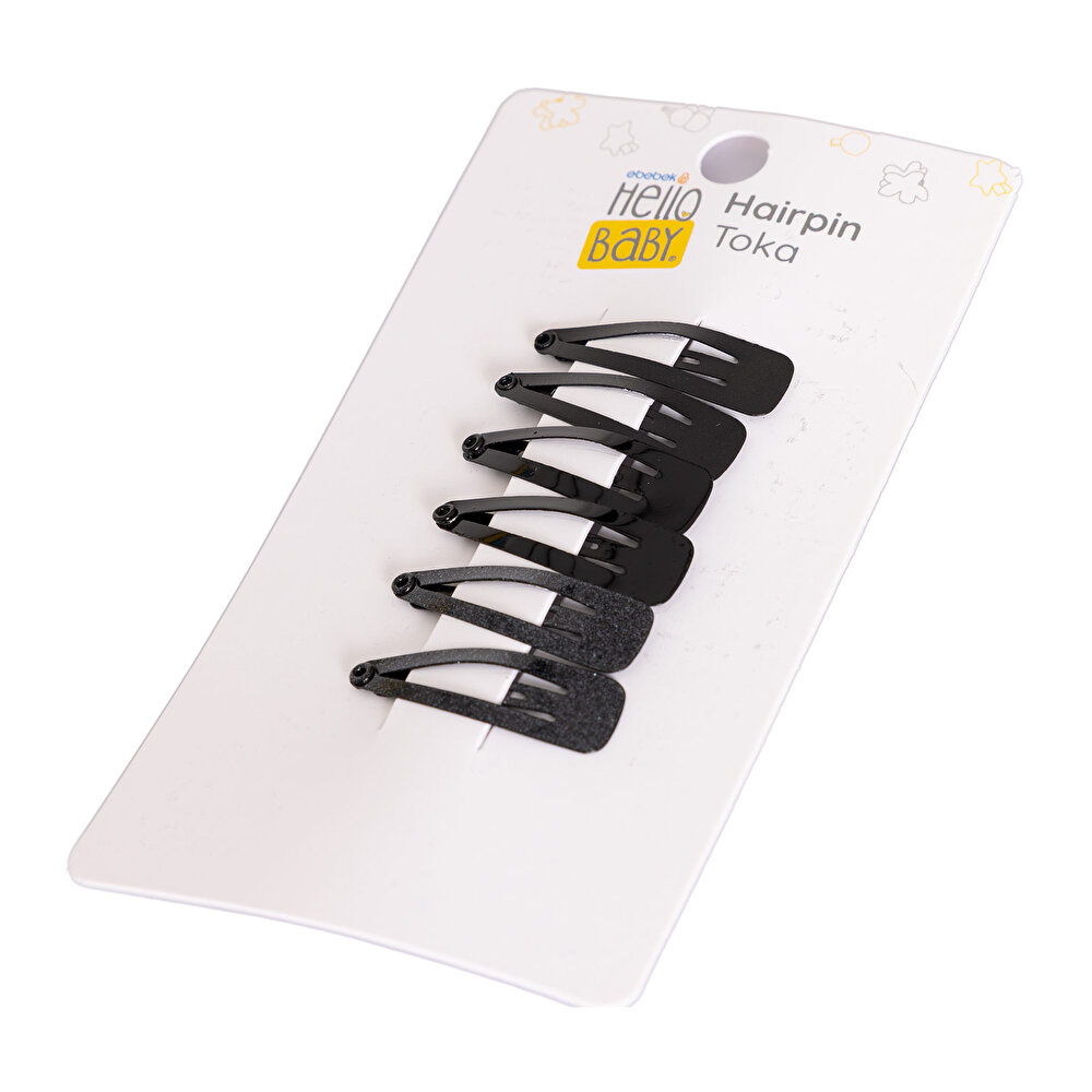 6lı Siyah Çıt Çıt Kız Toka Kız Bebek