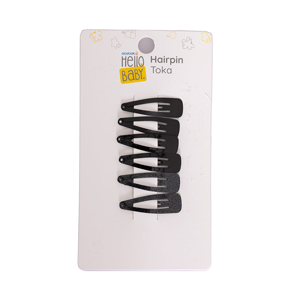 6lı Siyah Çıt Çıt Kız Toka Kız Bebek