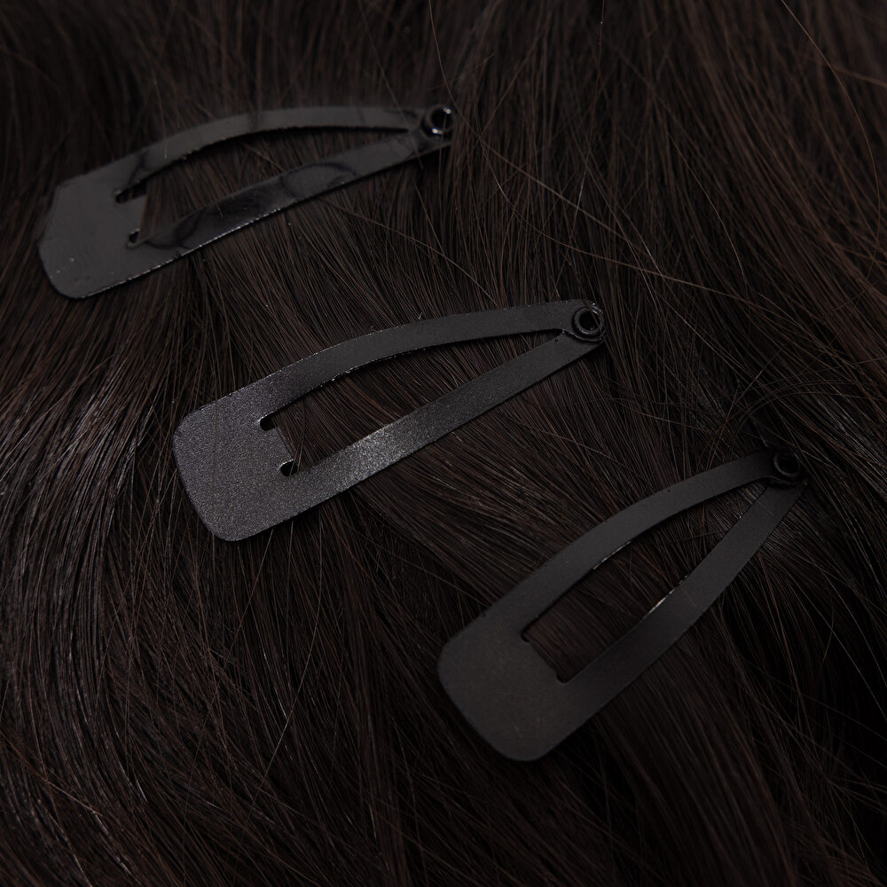 6lı Siyah Çıt Çıt Kız Toka Kız Bebek