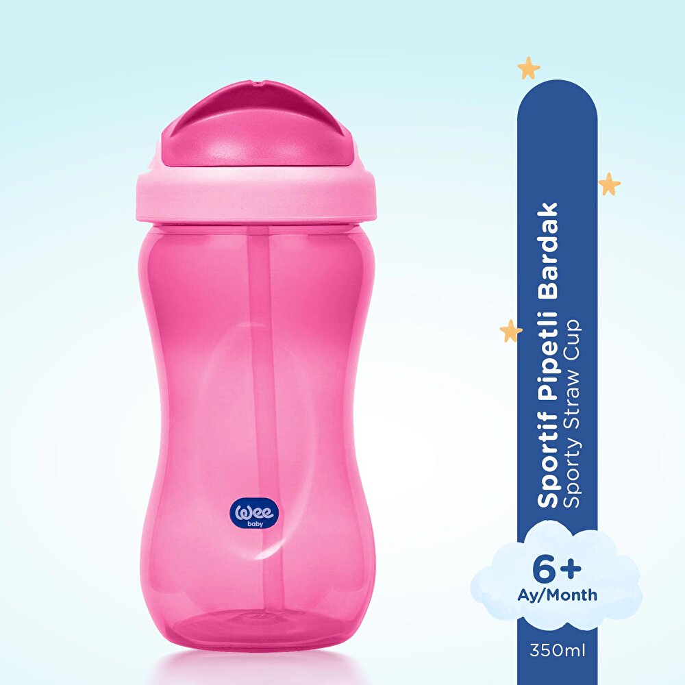 761 Wee Baby Pipetli Bardak  Pembe 350 ml