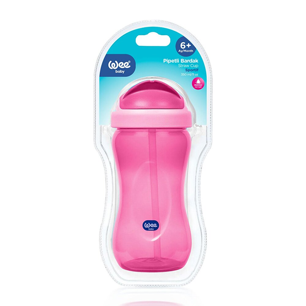 761 Wee Baby Pipetli Bardak  Pembe 350 ml