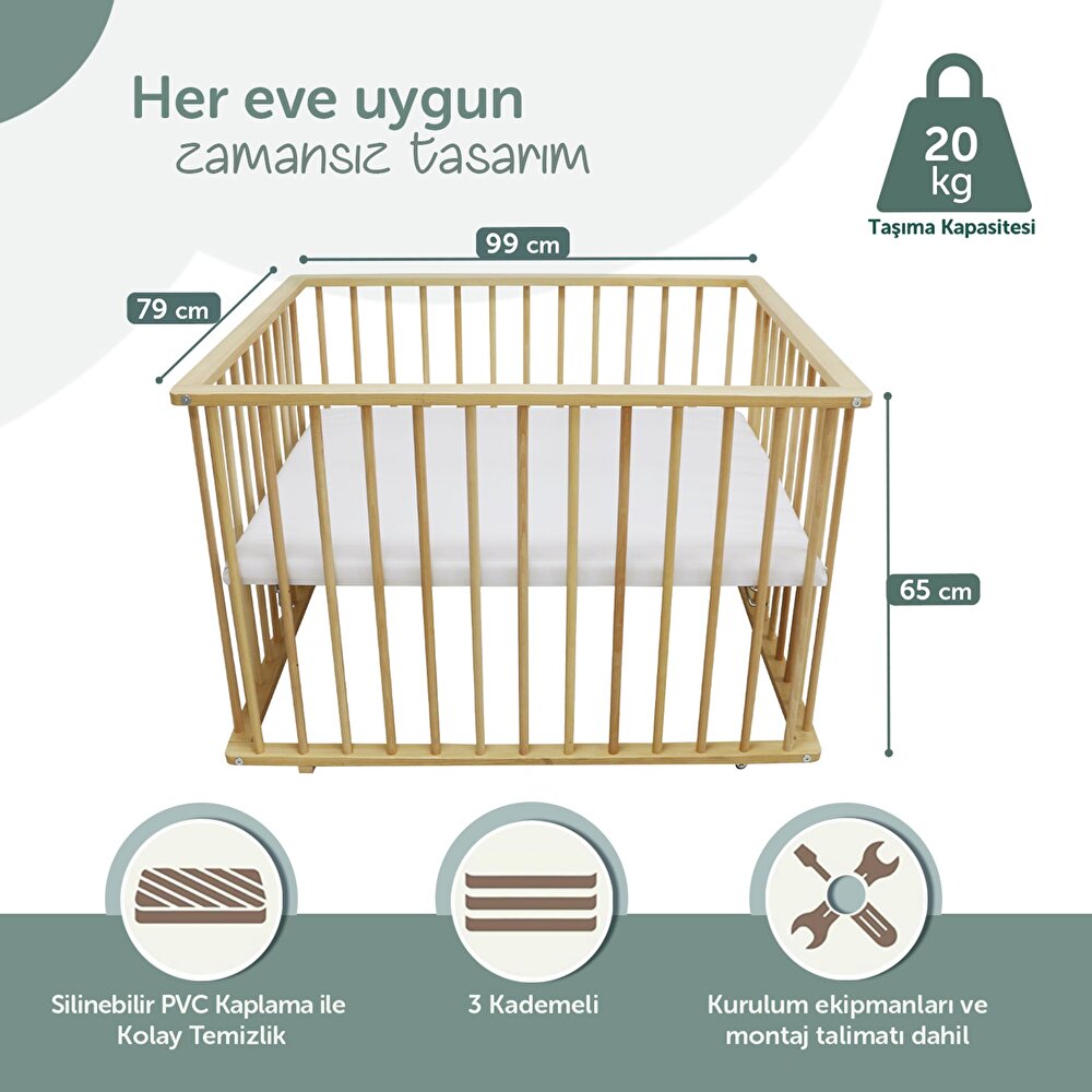 80x100 Ahşap Oyun Parkı