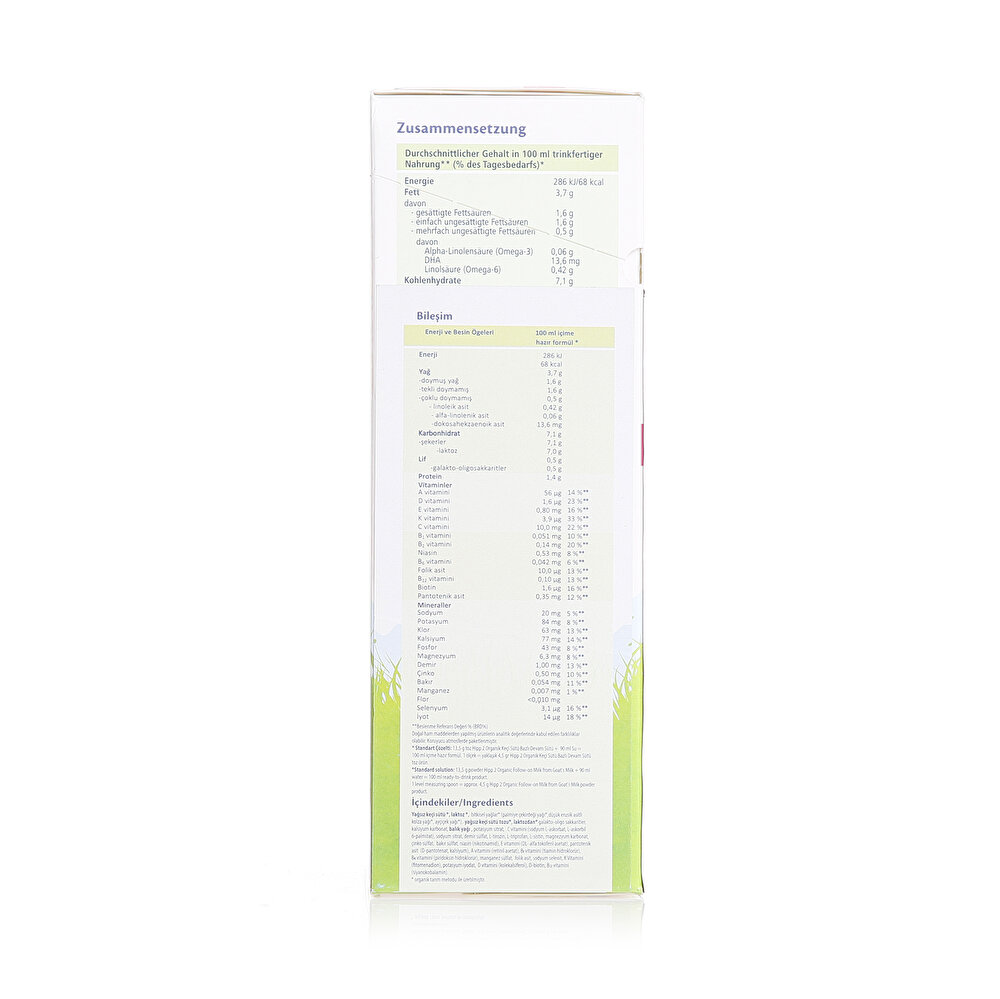 2 Organik Keçi Sütlü Devam Sütü 400 gr 6+ Ay