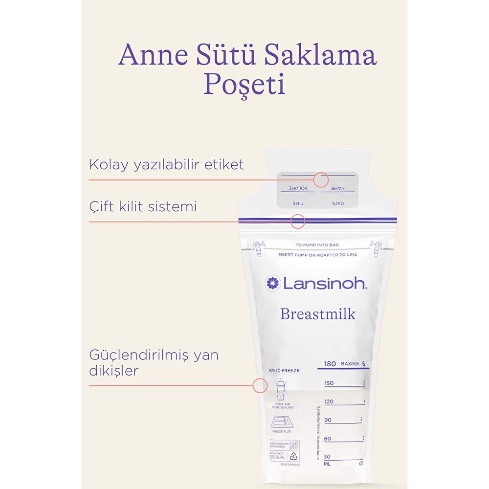 Anne Sütü Saklama Poşeti 50 Adet