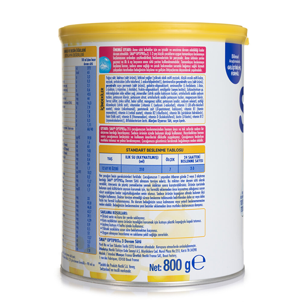 Optipro Probiyotik 3 Bebek Devam Sütü 800 gr 1-3 Yaş