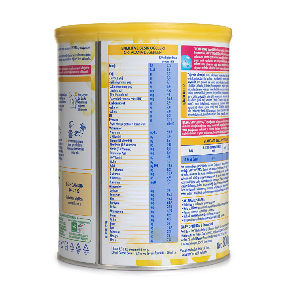 Optipro Probiyotik 3 Bebek Devam Sütü 800 gr 1-3 Yaş
