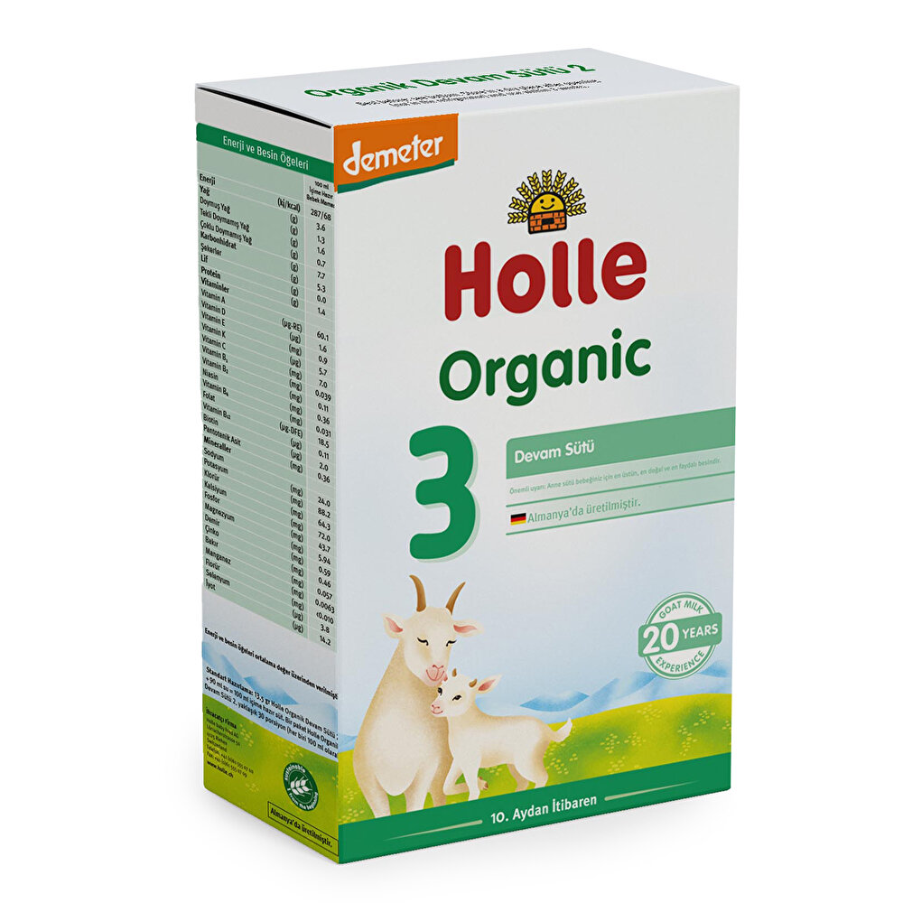 3 Organik Keçi Sütü Devam Formülü 400 gr 12+ Ay