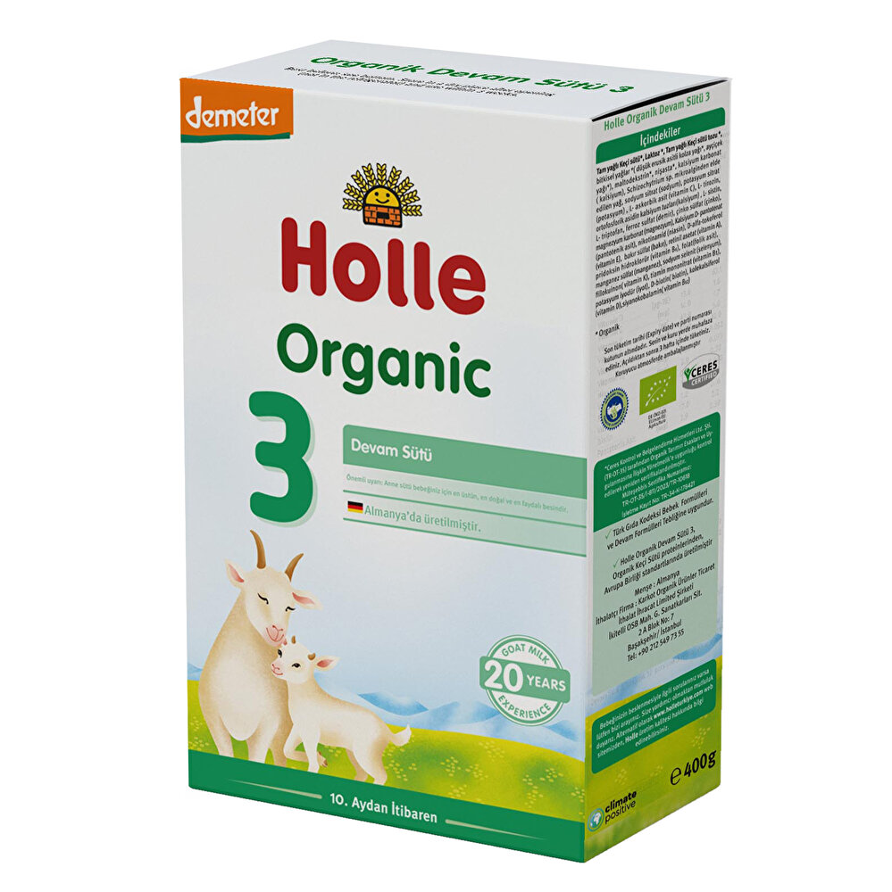 3 Organik Keçi Sütü Devam Formülü 400 gr 12+ Ay