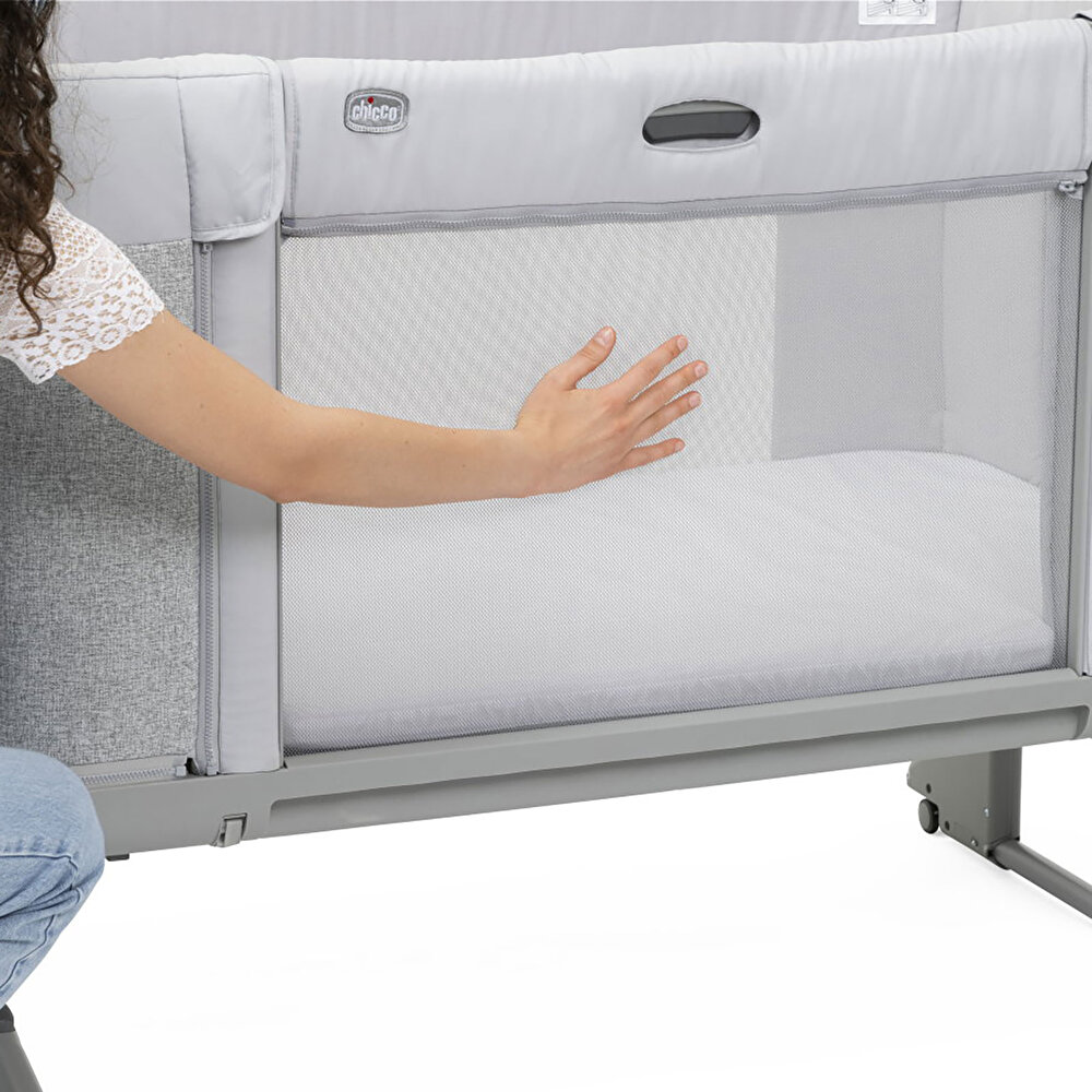 Next2Me Forever Anne Yanı Asansörlü ve Yüksekliği Ayarlanabilir Beşik Ash Grey