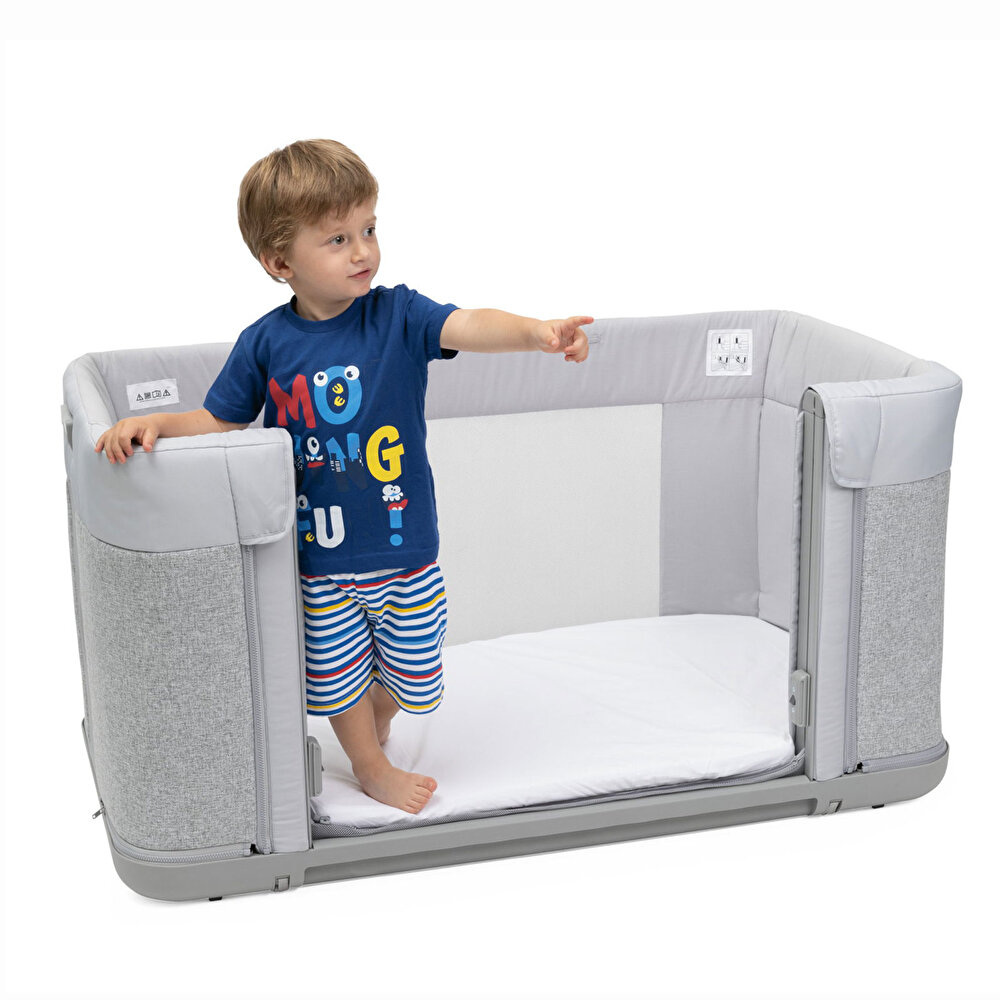 Next2Me Forever Anne Yanı Asansörlü ve Yüksekliği Ayarlanabilir Beşik Ash Grey