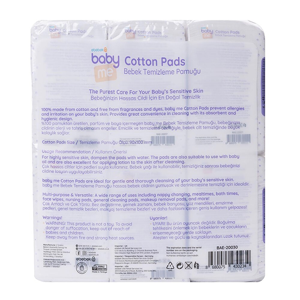 Bebek Temizleme Pamuğu 6x60 adet