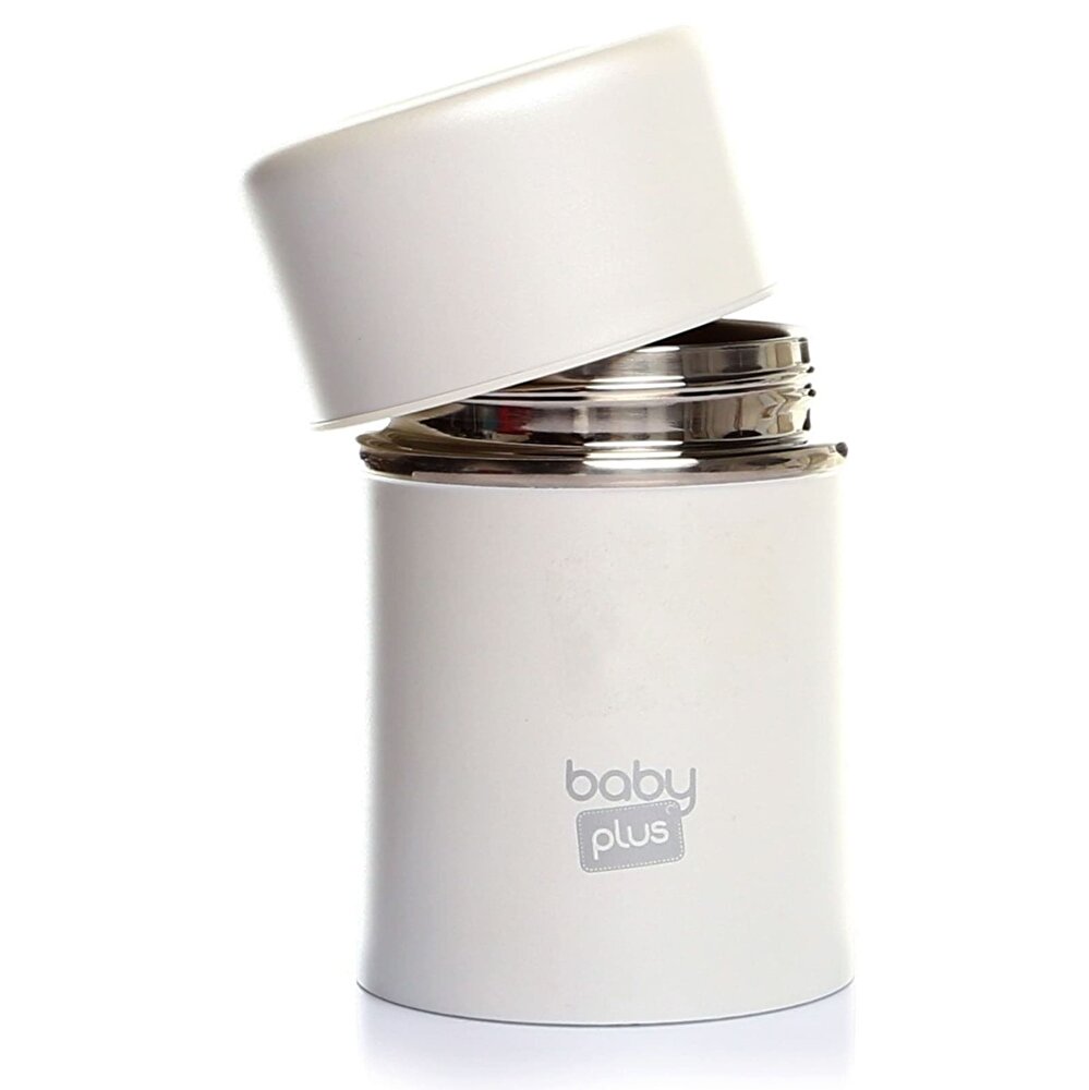 baby plus  Paslanmaz Çelik Beyaz Bebek Mama Saklama Termosu 260 ml