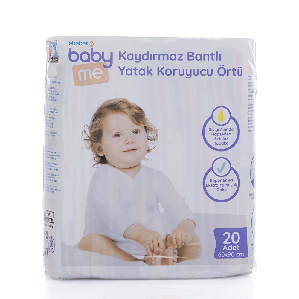 Kaydırmaz Bantlı Yatak Koruyucu Örtü 60x90 cm 20 Adet