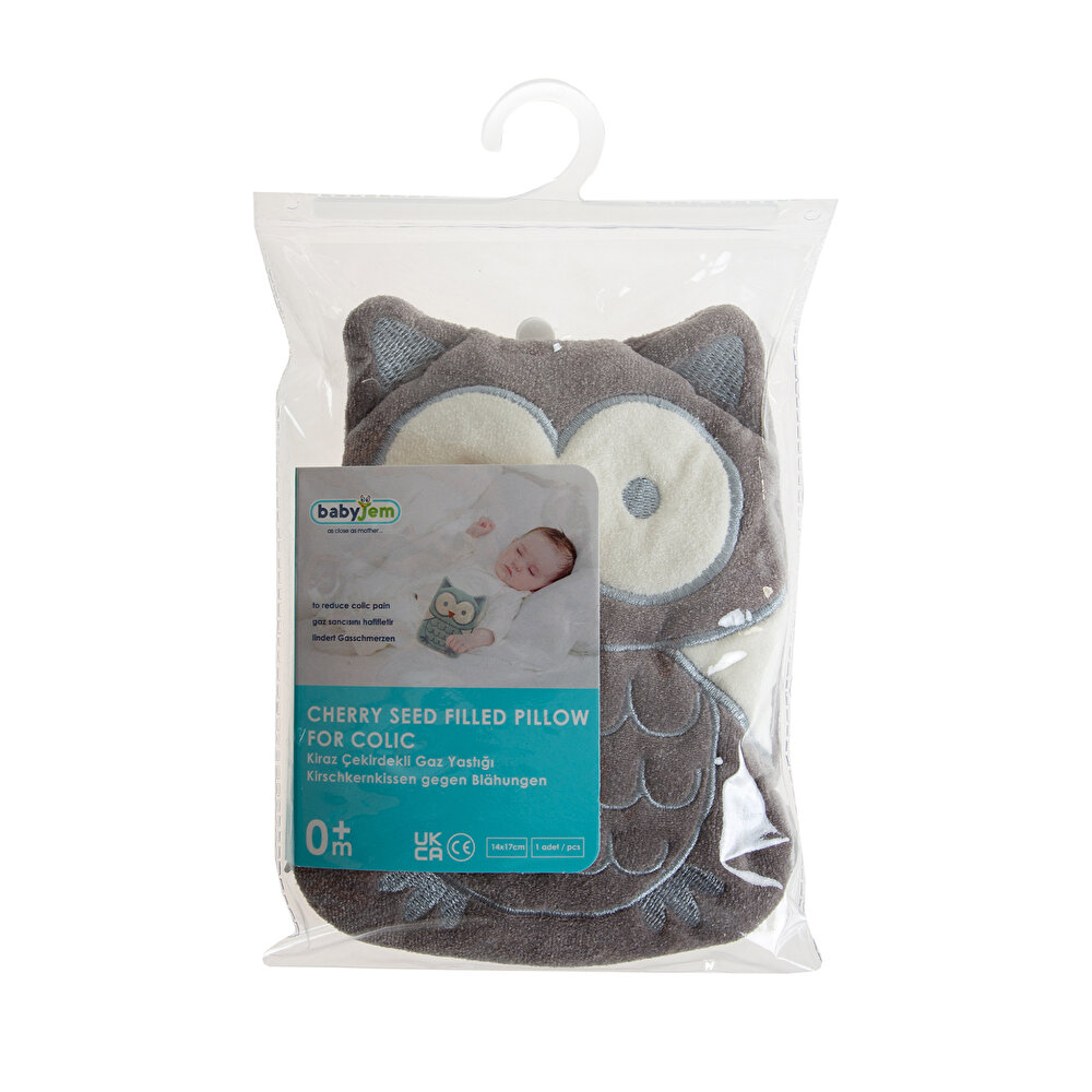 Kiraz Çekirdekli Baykuş Yastık Gri