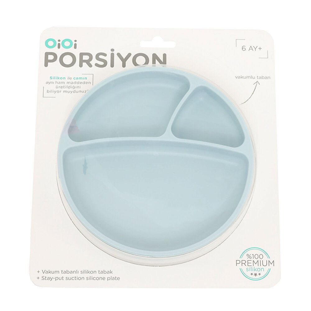 Porsiyon Vakumlu Mama Tabağı Mineral Blue