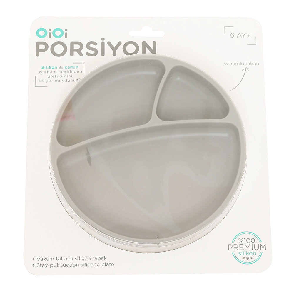 Porsiyon Vakumlu Mama Tabağı Powder Grey