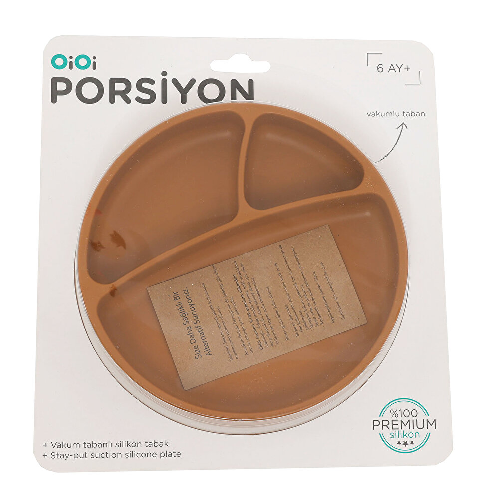 Porsiyon Vakumlu Mama Tabağı Woody Brown