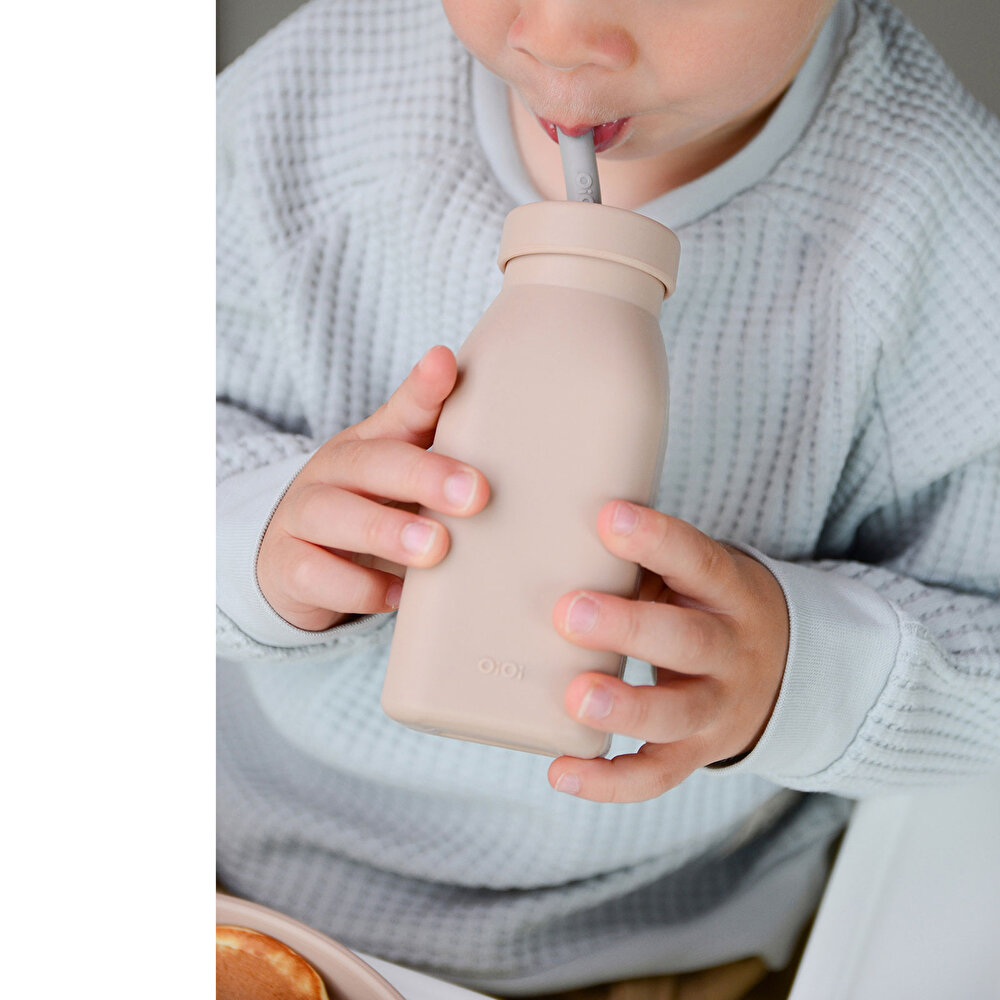 Şişe + Pipet Pinky Pink Powder Grey