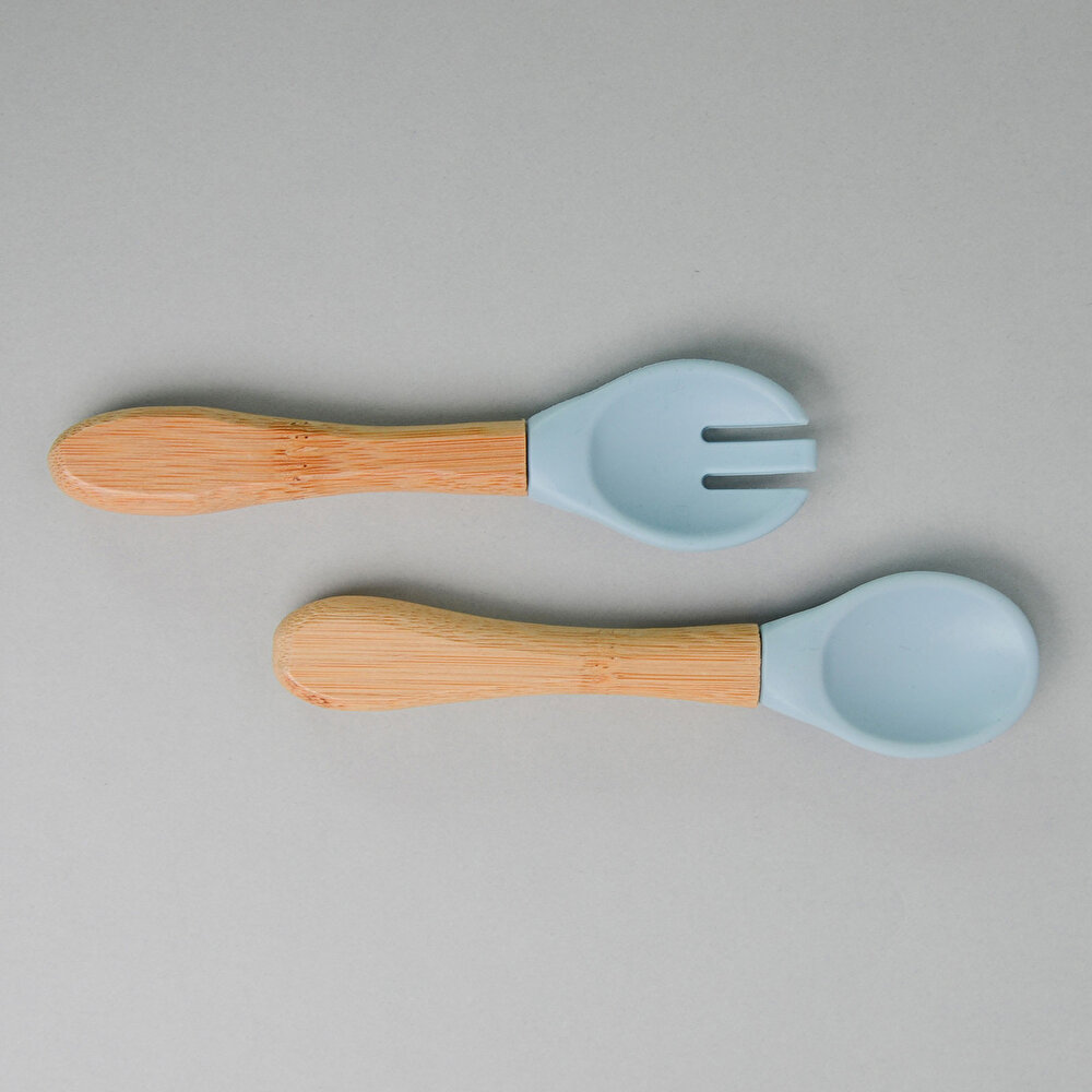 Mama Kaşığı + Çatal Mineral Blue