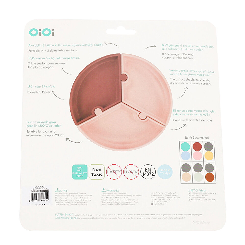 Puzzle Mama Tabağı Pinky Pink Powder Grey