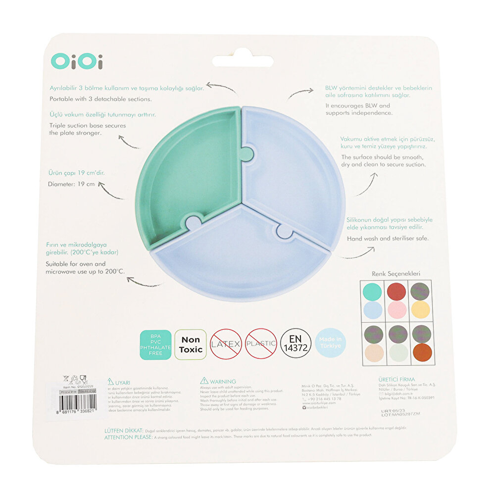 Puzzle Mama Tabağı Mineral Blue Powder Grey