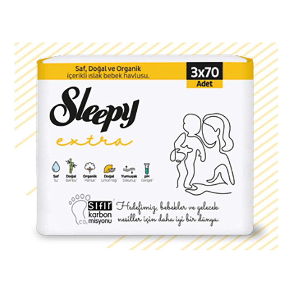 Extra Bebek Islak Mendil 3x70 Adet