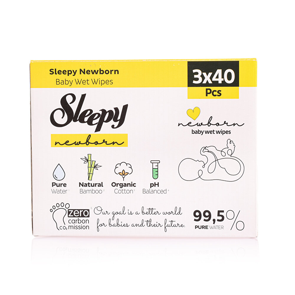 Natural Ultra Hassas Yenidoğan Bebek Islak Mendil 3x40 Adet