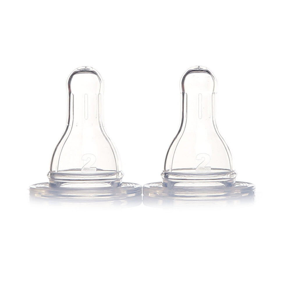 Antikolik PP Biberon Yedek Emziği No:2 Orta Akış İkili
