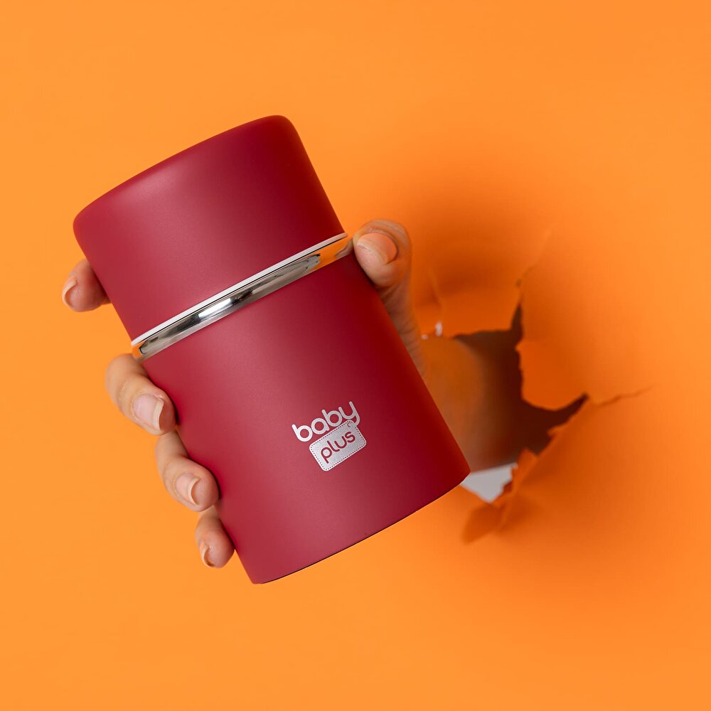  Paslanmaz Çelik Kırmızı Bebek Mama Saklama Termosu 260 ml