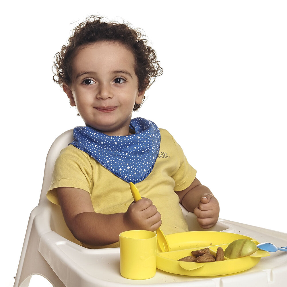 5li Bebek Mama Önlüğü Mavi