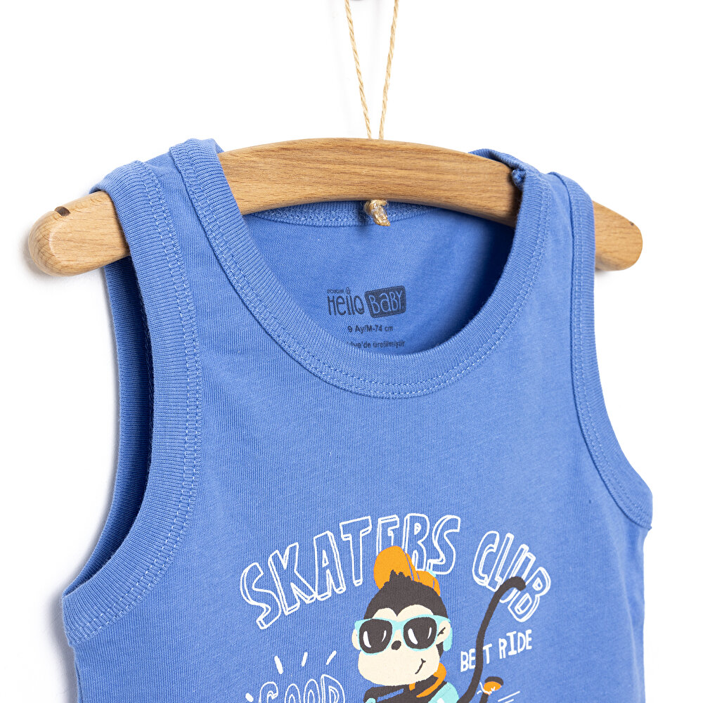 Basic Maymun Baskılı Atlet Tshirt Erkek Bebek