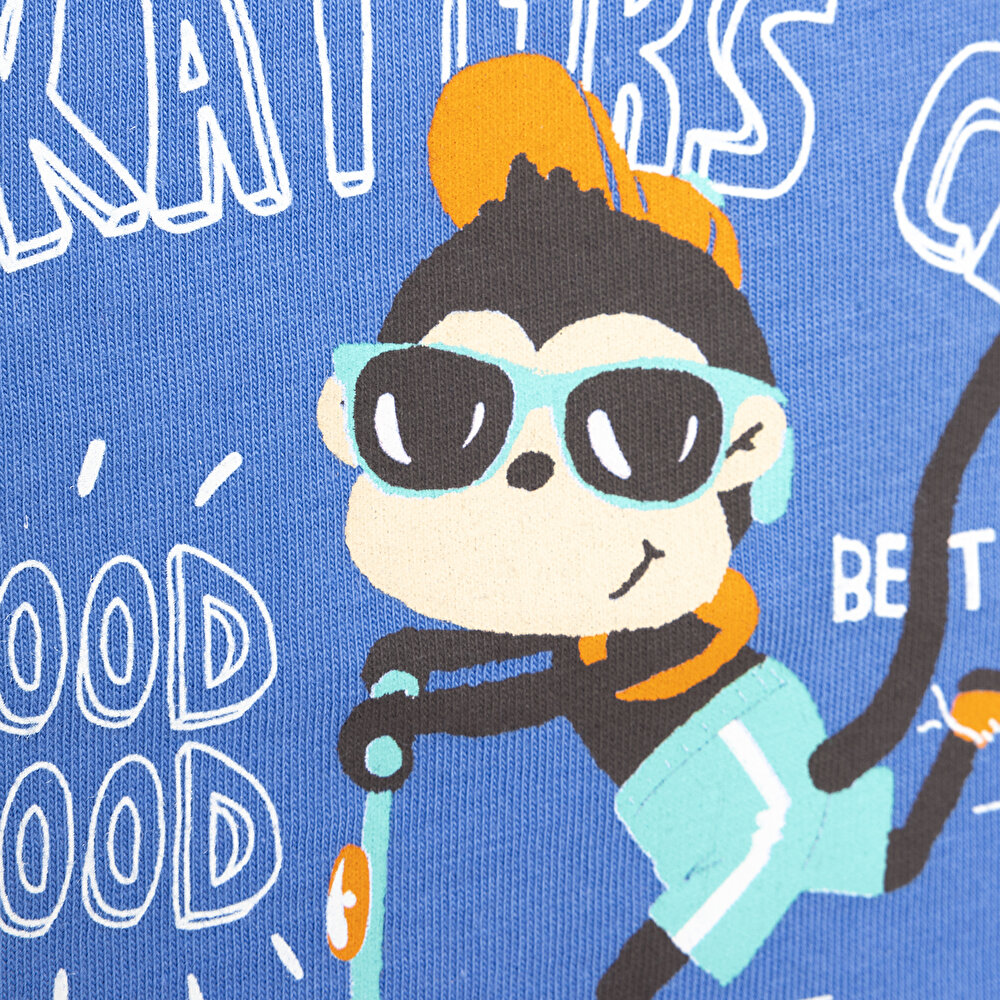 Basic Maymun Baskılı Atlet Tshirt Erkek Bebek