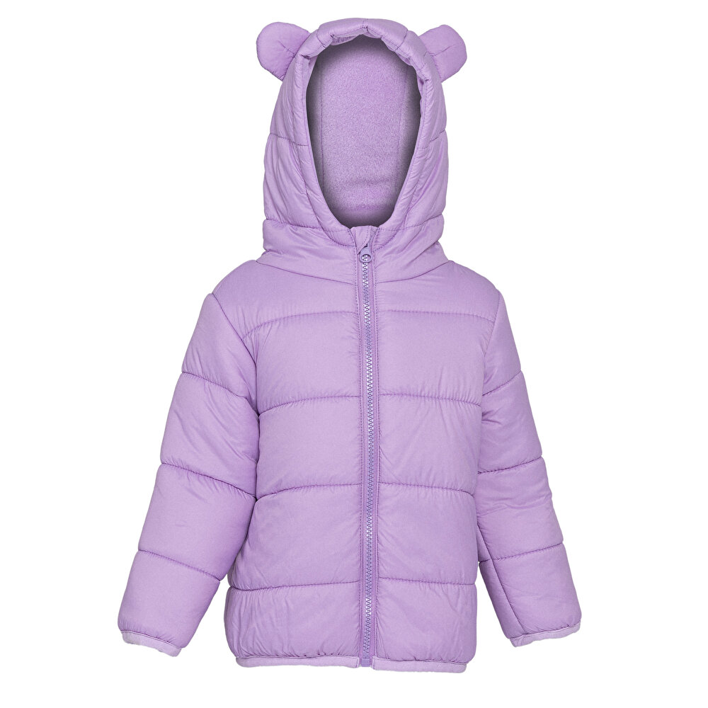Basic Kulaklı Kapüşonlu Mont Kız Bebek