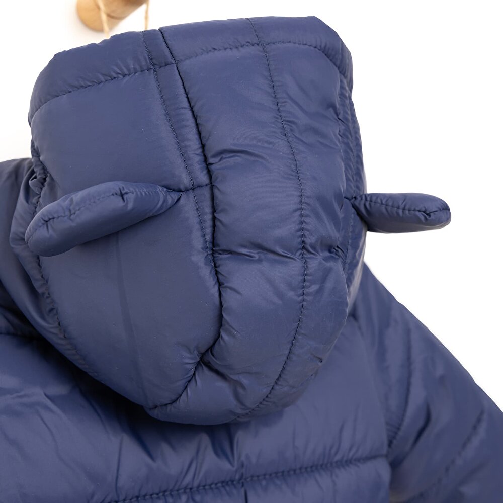 Basic Kulaklı Kapüşonlu Mont Erkek Bebek