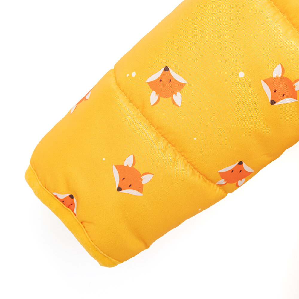 Basic Tilki Desenli Kulaklı Kapüşonlu Mont Erkek Bebek