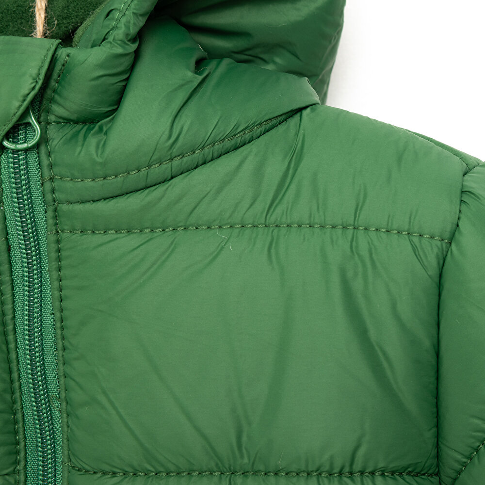 Basic Kapüşonlu Kulaklı Mont Erkek Bebek