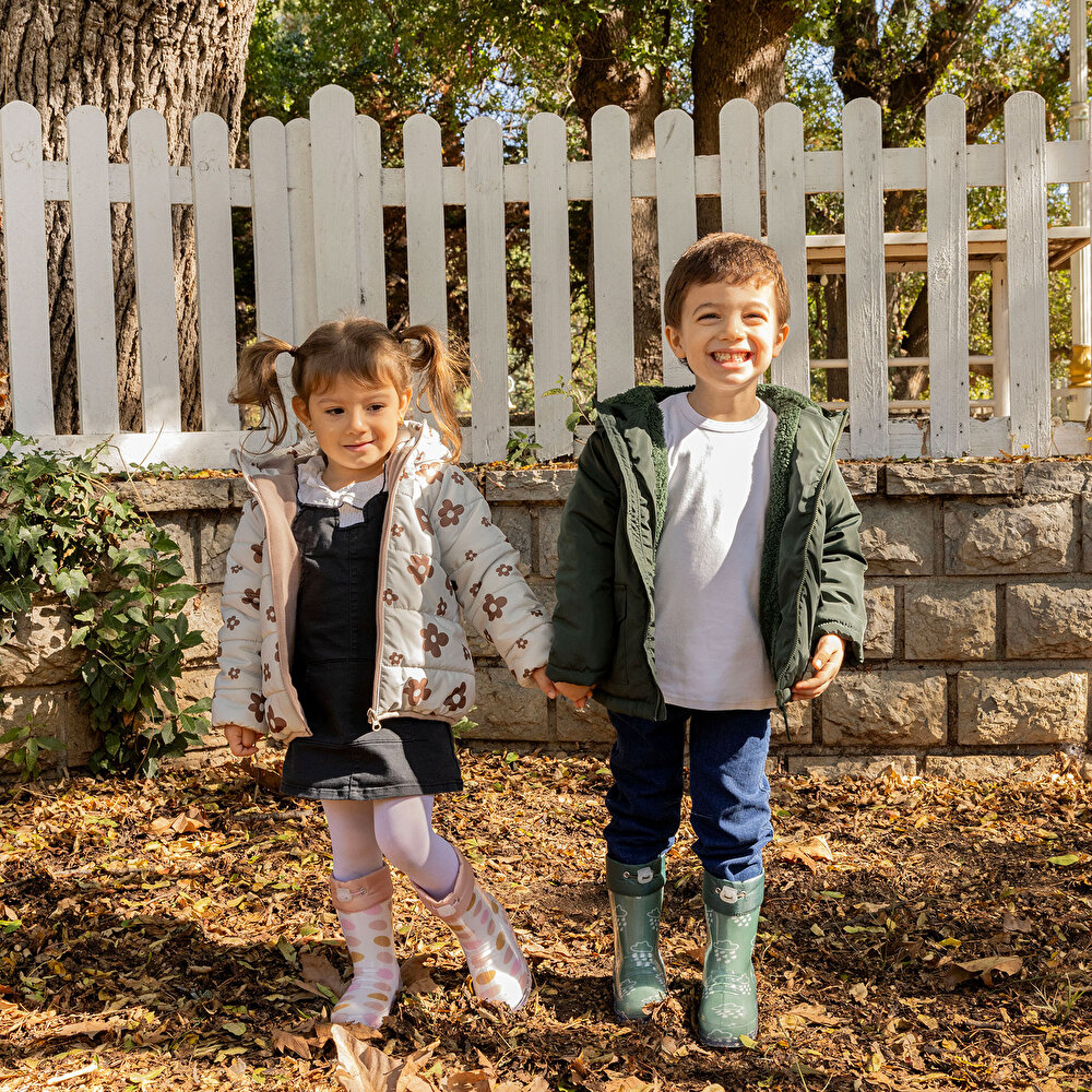 Erkek Bebek Kapüşonlu Mont Micro Kumaş Fermuarlı Non-Basic Hakim Yaka Uzun Kol
