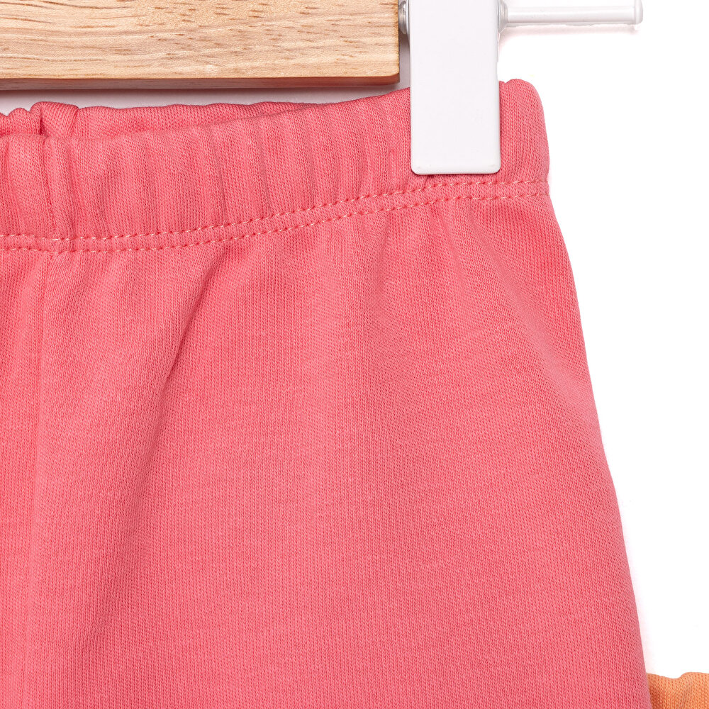 Kız Bebek 2'li Çorap Pantolon İnterlok Nar Çiçeği