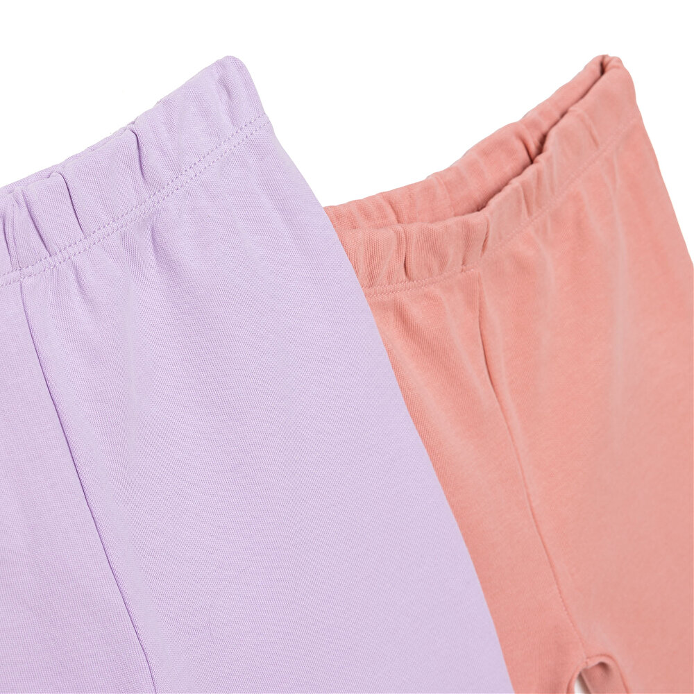 Kız Bebek 2li Çoraplı Pantolon İnterlok Çoraplı Paça