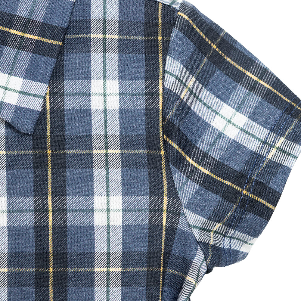 Erkek Bebek Pijama Takım Süprem Düğmeli Polo Yaka Kısa Kol Lacivert