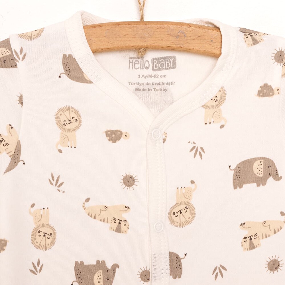 Yenidoğan Hayvanlar Baskılı Erkek Tulum-Şapka Erkek Bebek