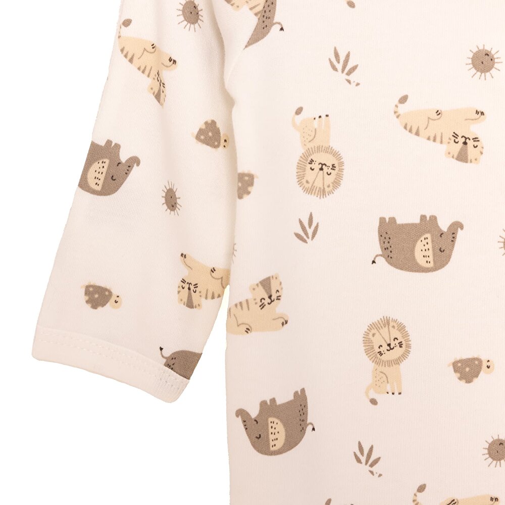 Yenidoğan Hayvanlar Baskılı Erkek Tulum-Şapka Erkek Bebek