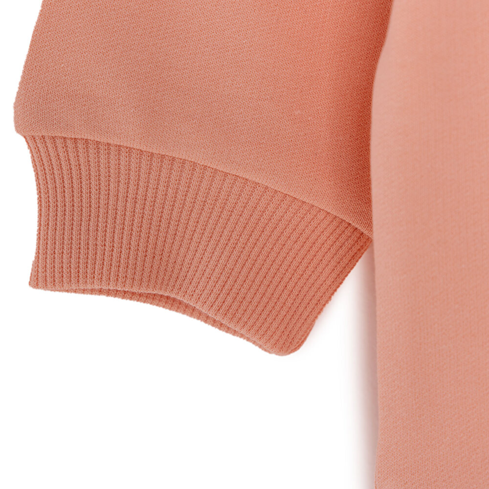 Kız Bebek Sweatshirt Şardonlu Bisiklet Yaka Uzun Kol Pembe