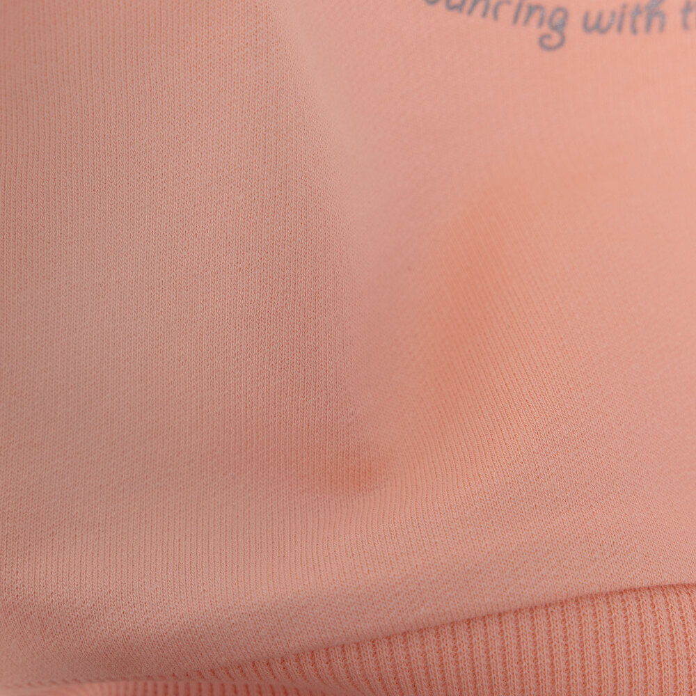 Kız Bebek Sweatshirt Şardonlu Bisiklet Yaka Uzun Kol Pembe