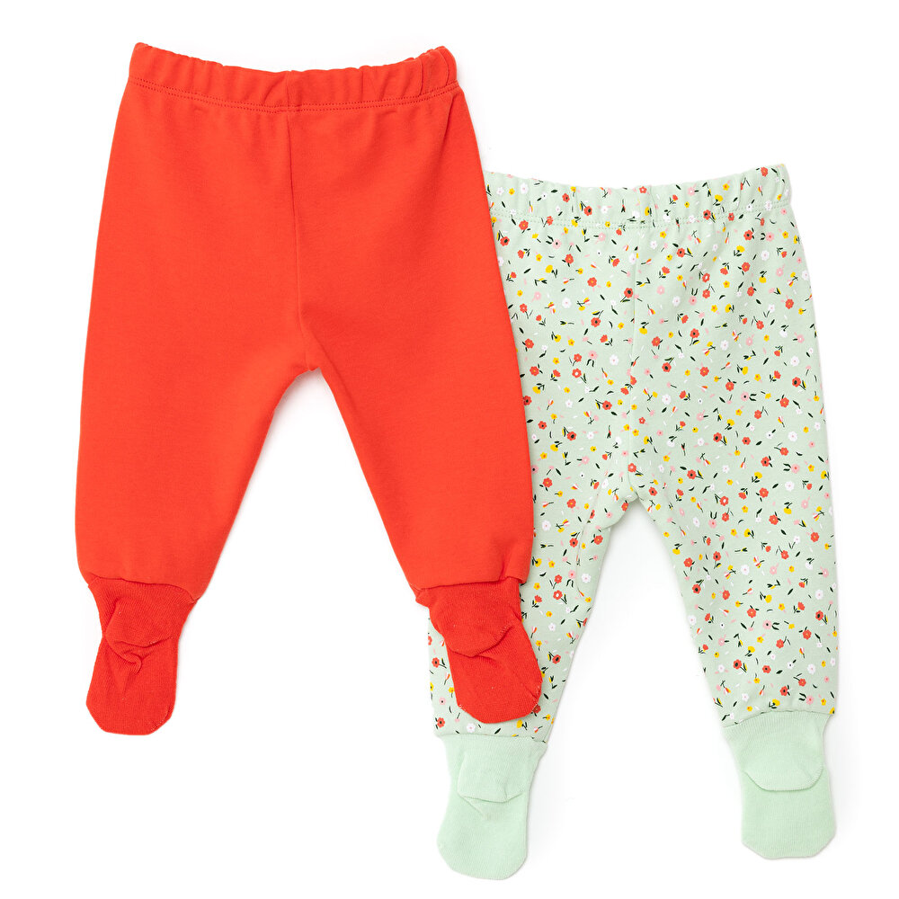Kız 2li Çoraplı Pantolon metraj Kız Bebek