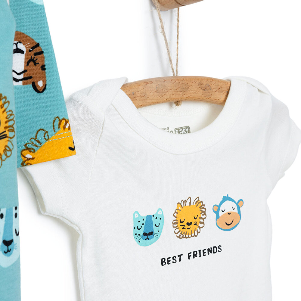 Erkek Tulum-Body-Şapka Erkek Bebek