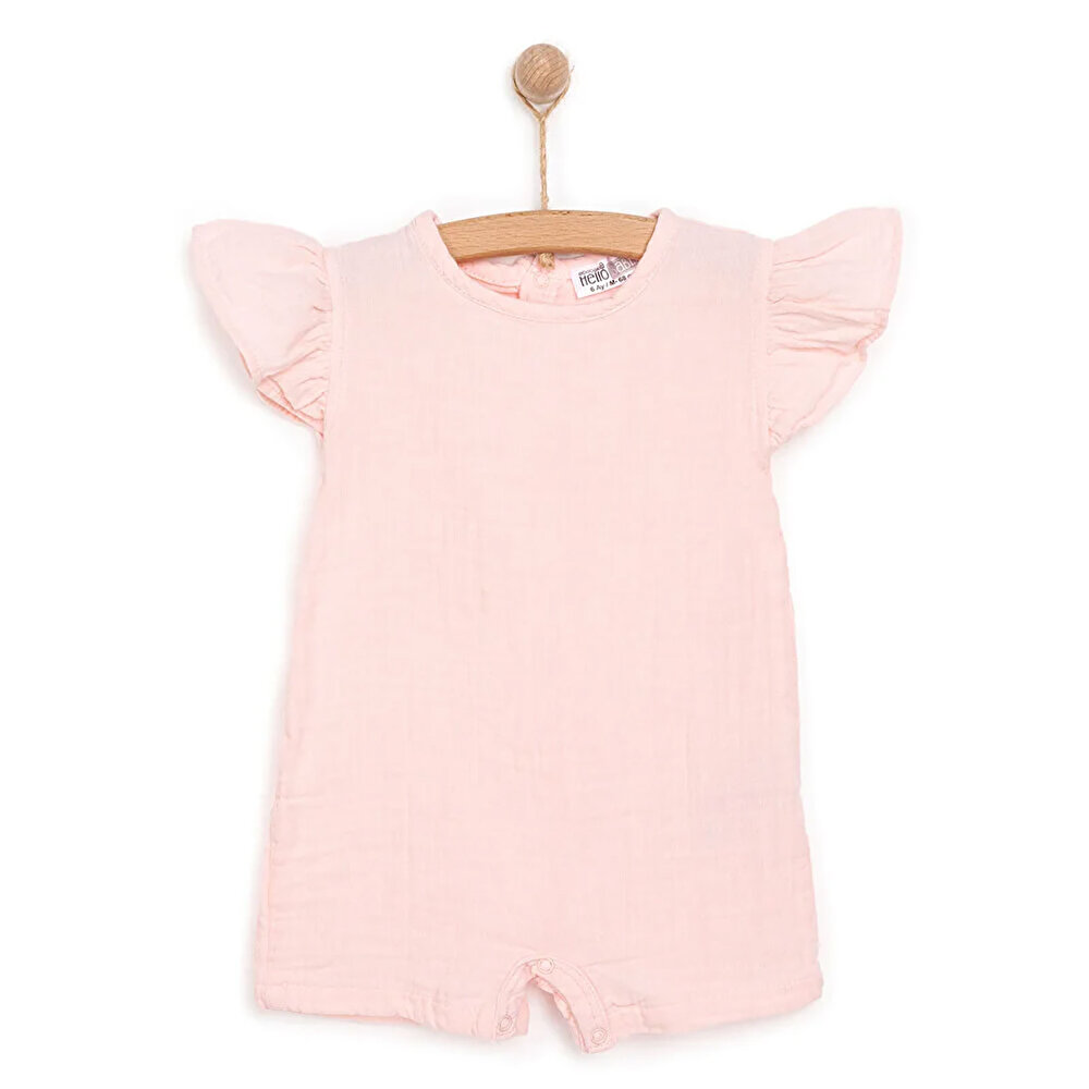 Yenidoğan Kız Müslin Kısa Tulum Kız Bebek