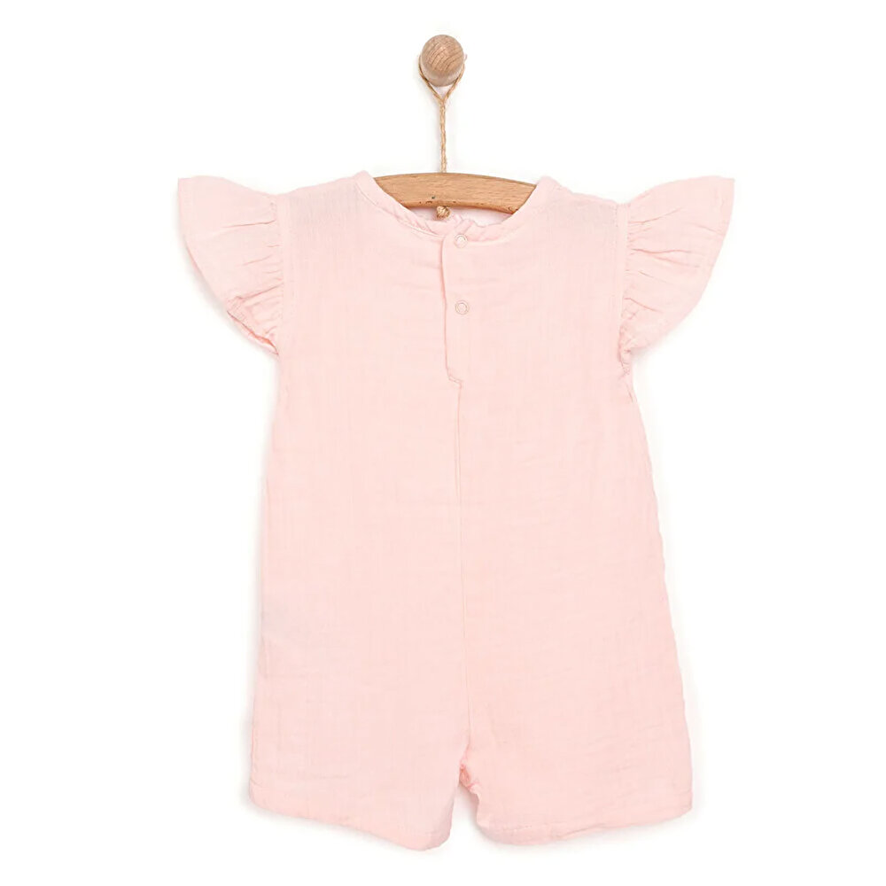 Yenidoğan Kız Müslin Kısa Tulum Kız Bebek