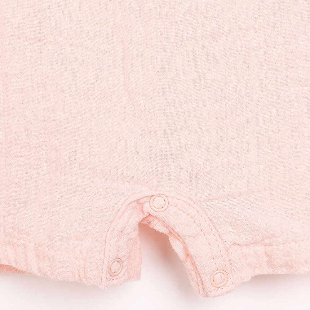 Yenidoğan Kız Müslin Kısa Tulum Kız Bebek